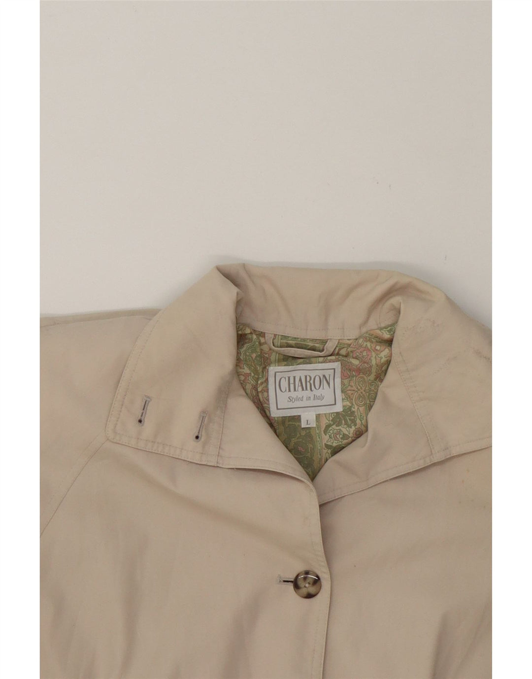 CHARON Womens Oversized Trench Coat UK 16 Large Off White Vintage Charon and Second-Hand Charon from Messina Hembry 