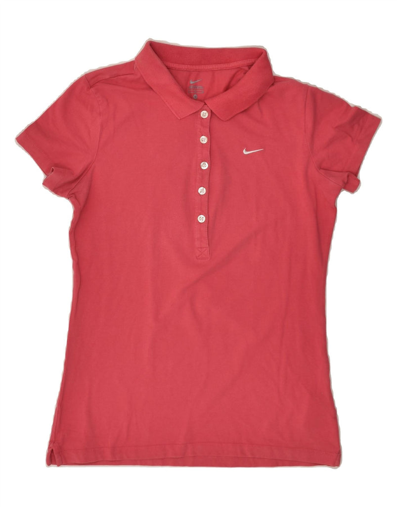 NIKE Womens Polo Shirt UK 12 Medium Pink Cotton | Vintage Nike | Thrift | Second-Hand Nike | Used Clothing | Messina Hembry 