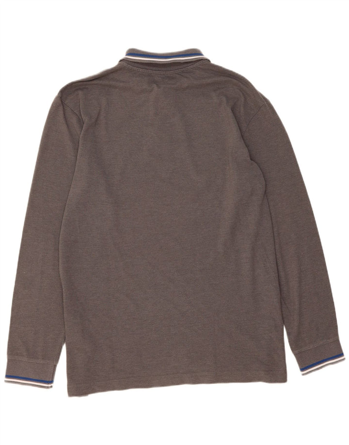 KAPPA Mens Long Sleeve Polo Shirt 2XL Grey Cotton