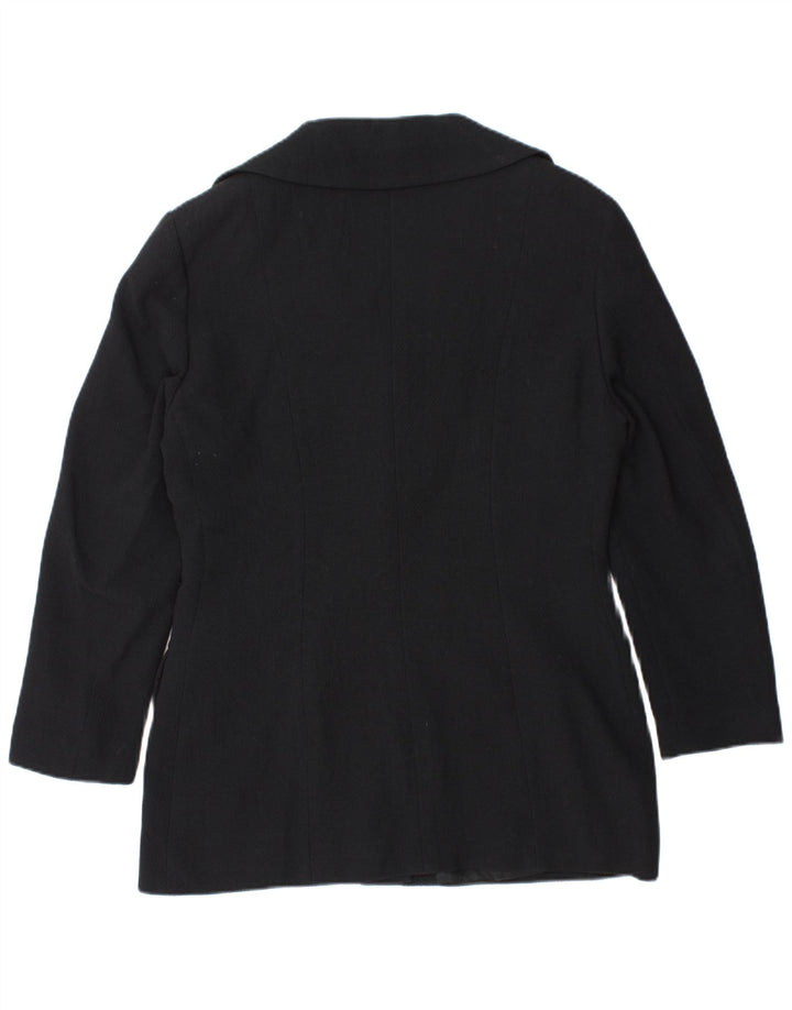 Vintage Womens 4 Button Blazer Jacket IT 48 XL Navy Blue Wool