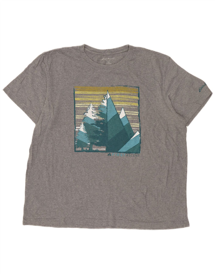 EDDIE BAUER Mens Graphic T-Shirt Top XL Grey Cotton