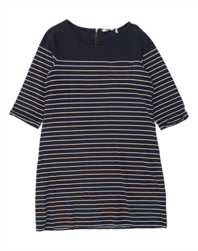 FAT FACE Womens T-Shirt Dress UK 14 Large Navy Blue Striped Cotton Vintage Fat Face and Second-Hand Fat Face from Messina Hembry 