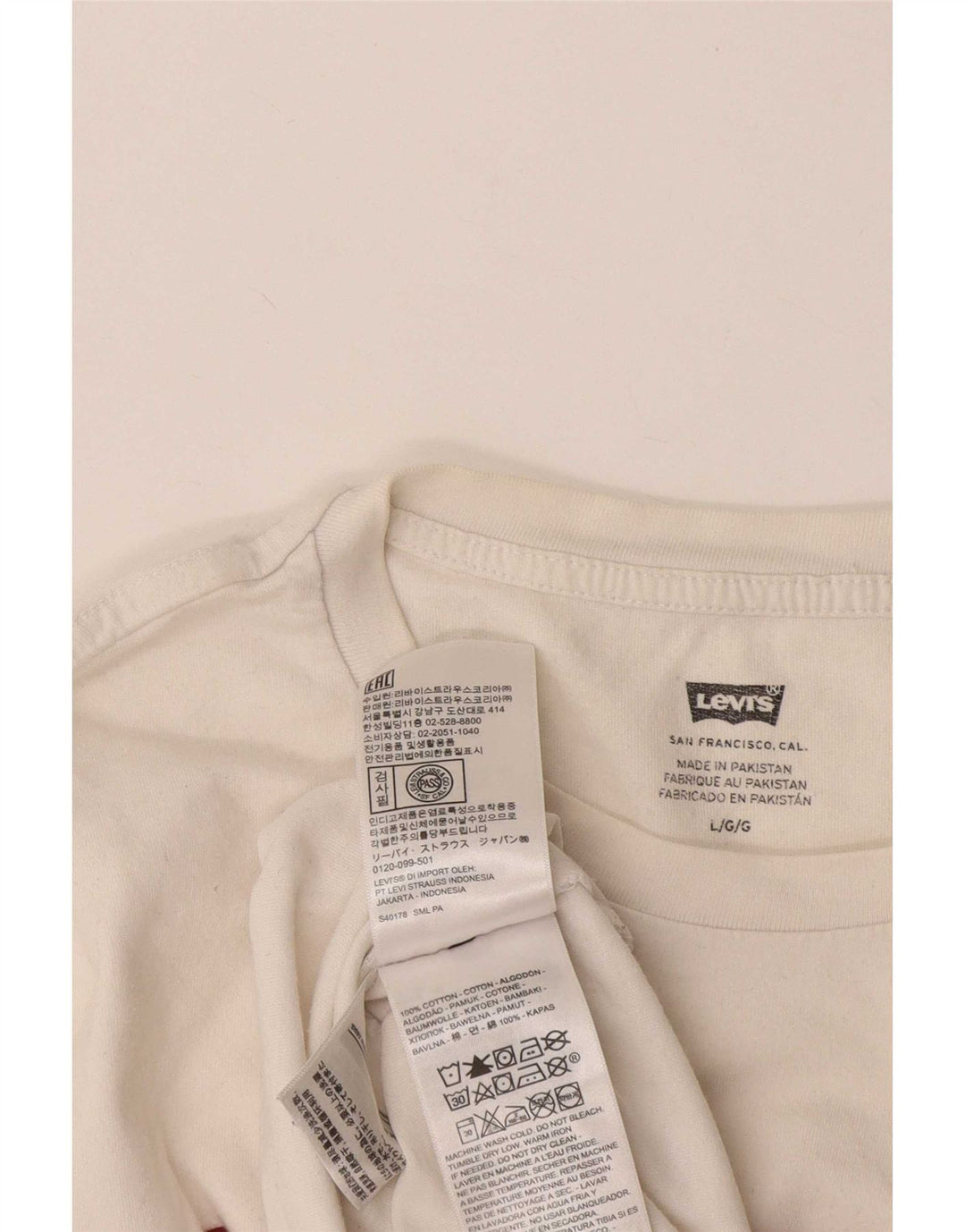 Levi's Mens Graphic T-Shirt Top Large White Cotton