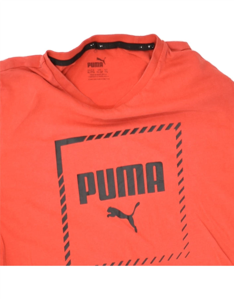 PUMA Boys Graphic T-Shirt Top 15-16 Years Red Cotton | Vintage Puma | Thrift | Second-Hand Puma | Used Clothing | Messina Hembry 