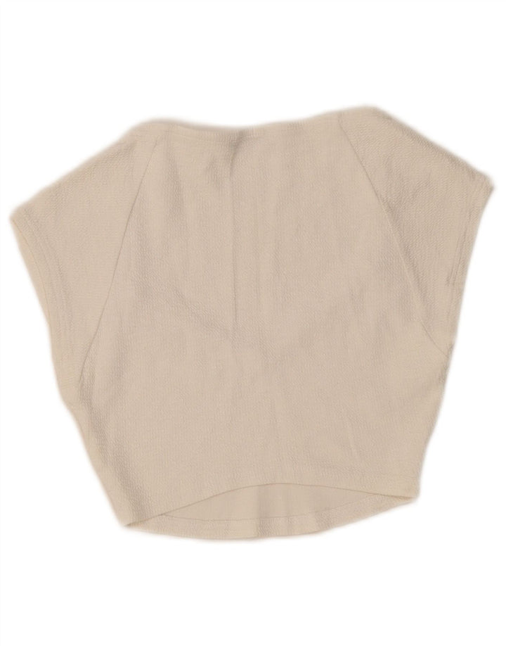 Zara Womens Crop Blouse Top UK 12 Medium White