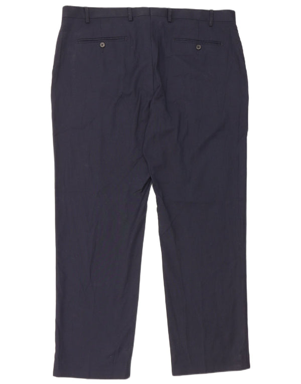 Marks & Spencer Mens Regular Fit Casual Trousers W40 L31 Navy Blue
