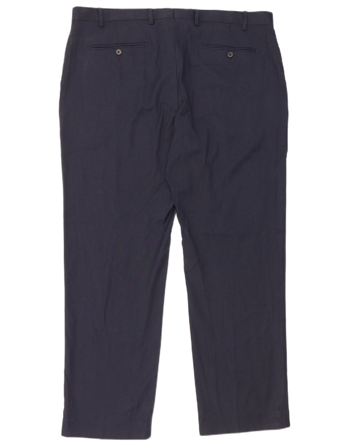 Marks & Spencer Mens Regular Fit Casual Trousers W40 L31 Navy Blue