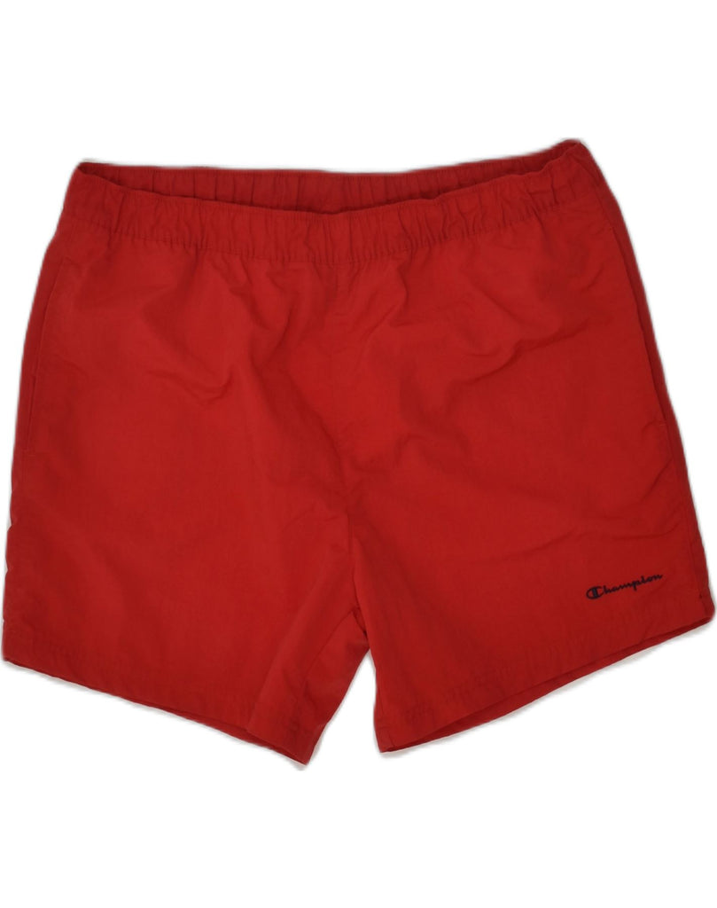 CHAMPION Mens Sport Shorts XL Red Polyamide | Vintage Champion | Thrift | Second-Hand Champion | Used Clothing | Messina Hembry 