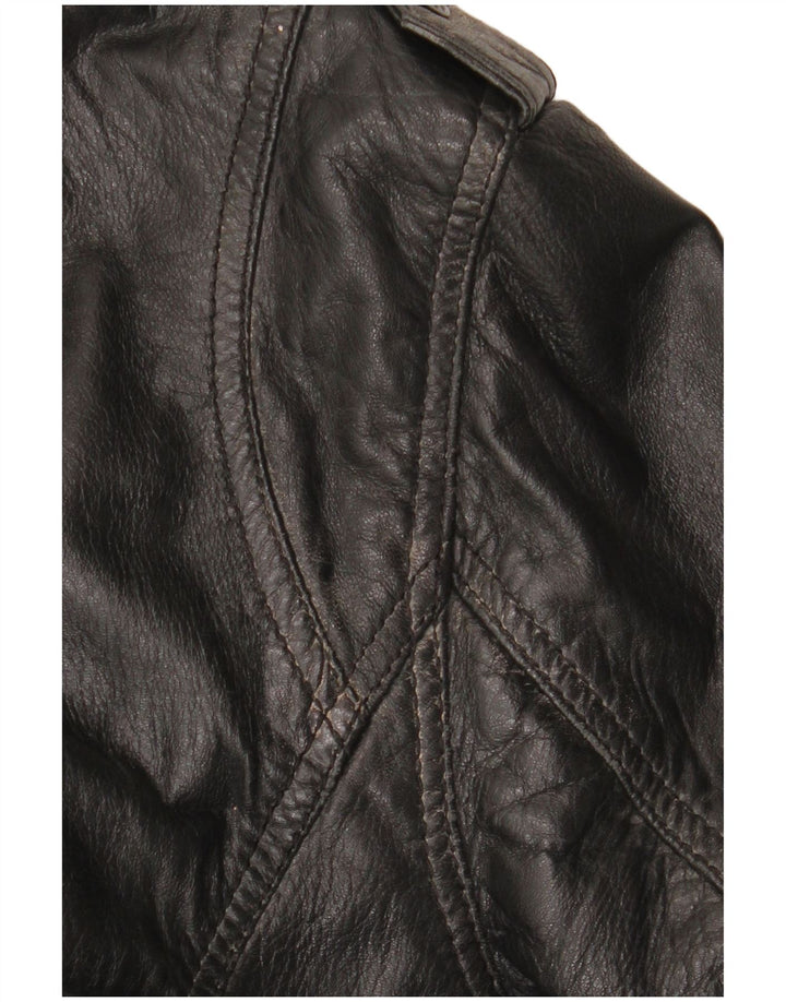 Vintage Mens Leather Jacket UK 42 XL Black Leather