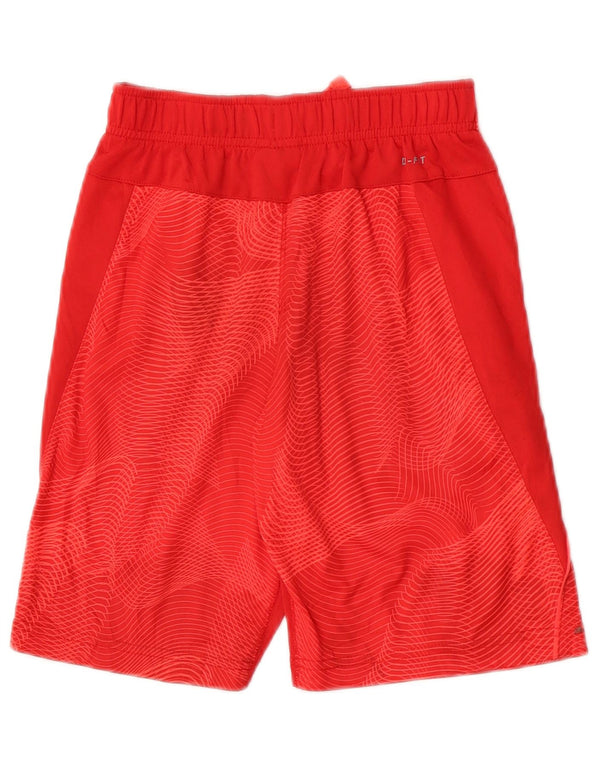 Nike Boys Sport Shorts 8-9 Years Small Red Geometric Polyester Sports