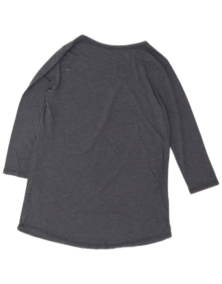 Converse Womens Graphic Top 3/4 Sleeve UK 14 Medium Grey Cotton