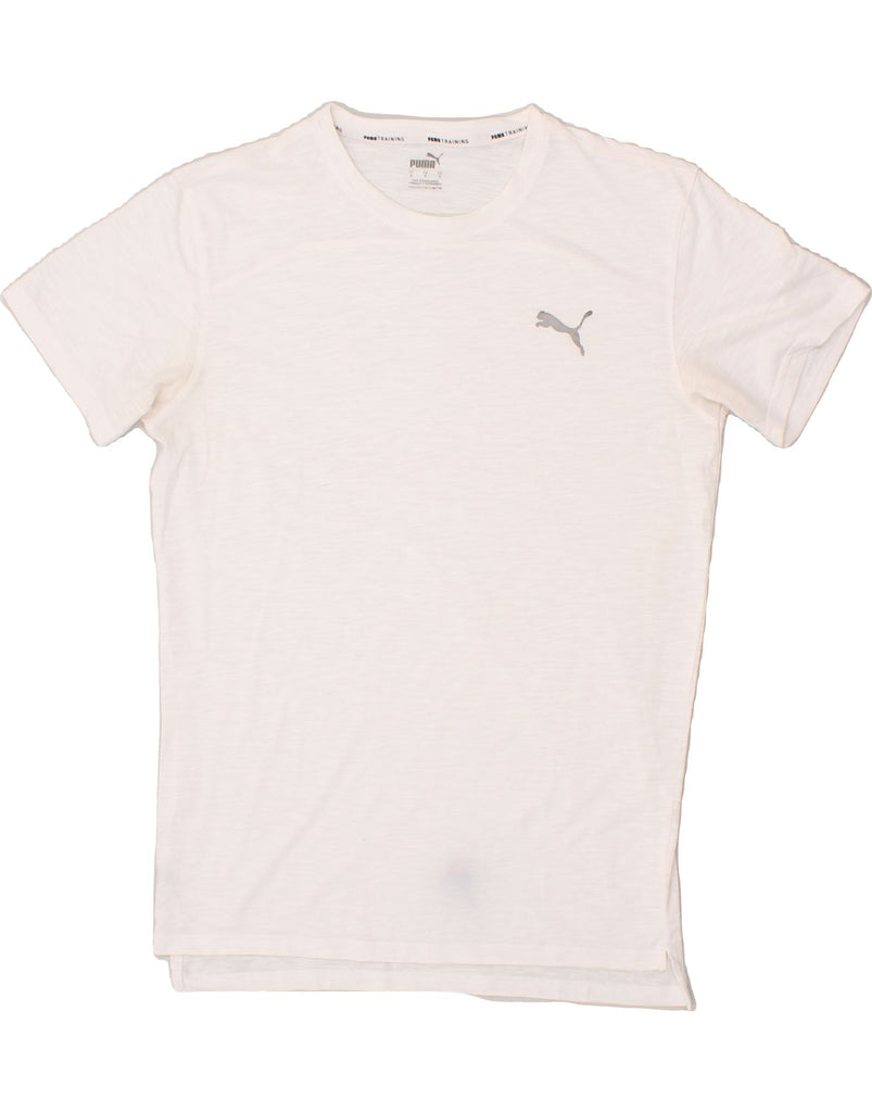 PUMA Mens T-Shirt Top Small White | Vintage Puma | Thrift | Second-Hand Puma | Used Clothing | Messina Hembry 