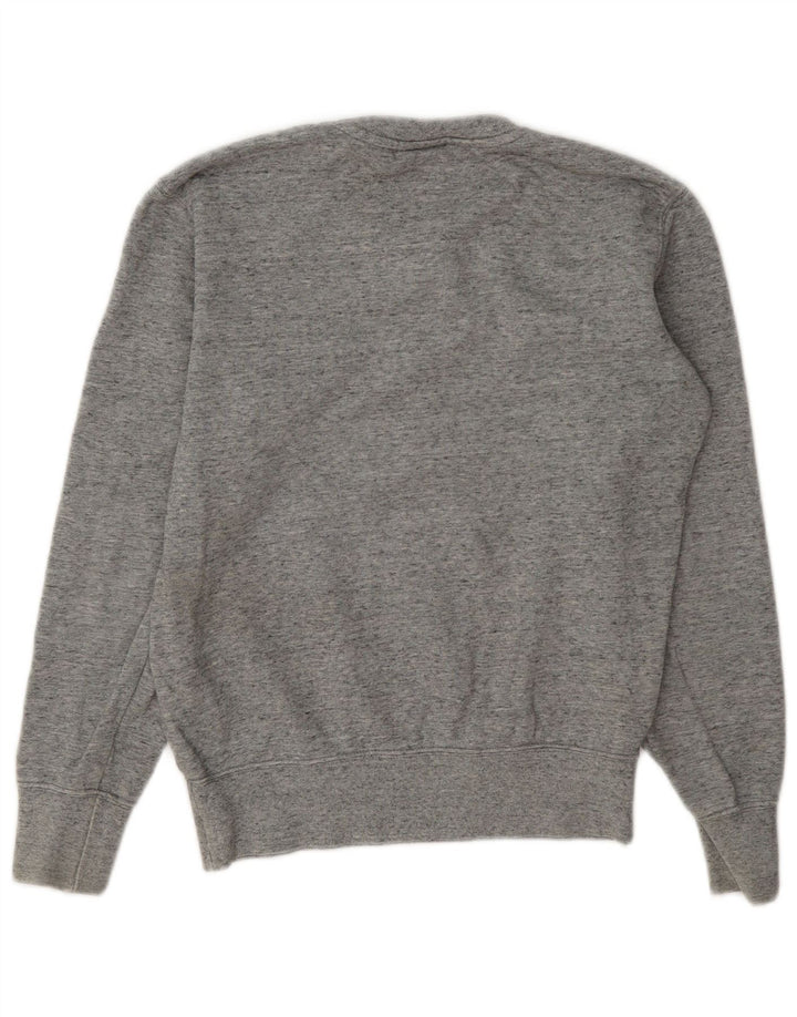 Champion Womens Graphic Oversized Sweatshirt Jumper UK 6 XS Grey Flecked