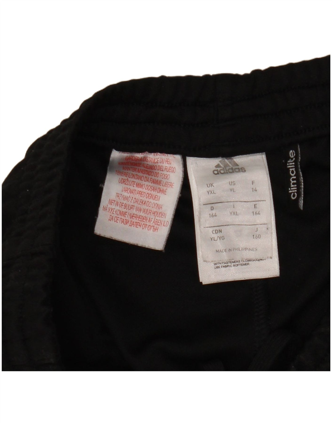 Adidas Boys Climalite Tracksuit Trousers 13-14 Years Black Polyester