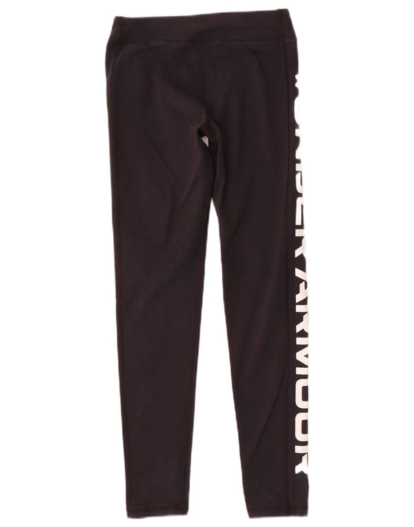 Under Armour Girls Graphic Leggings 9-10 Years Medium Black Cotton