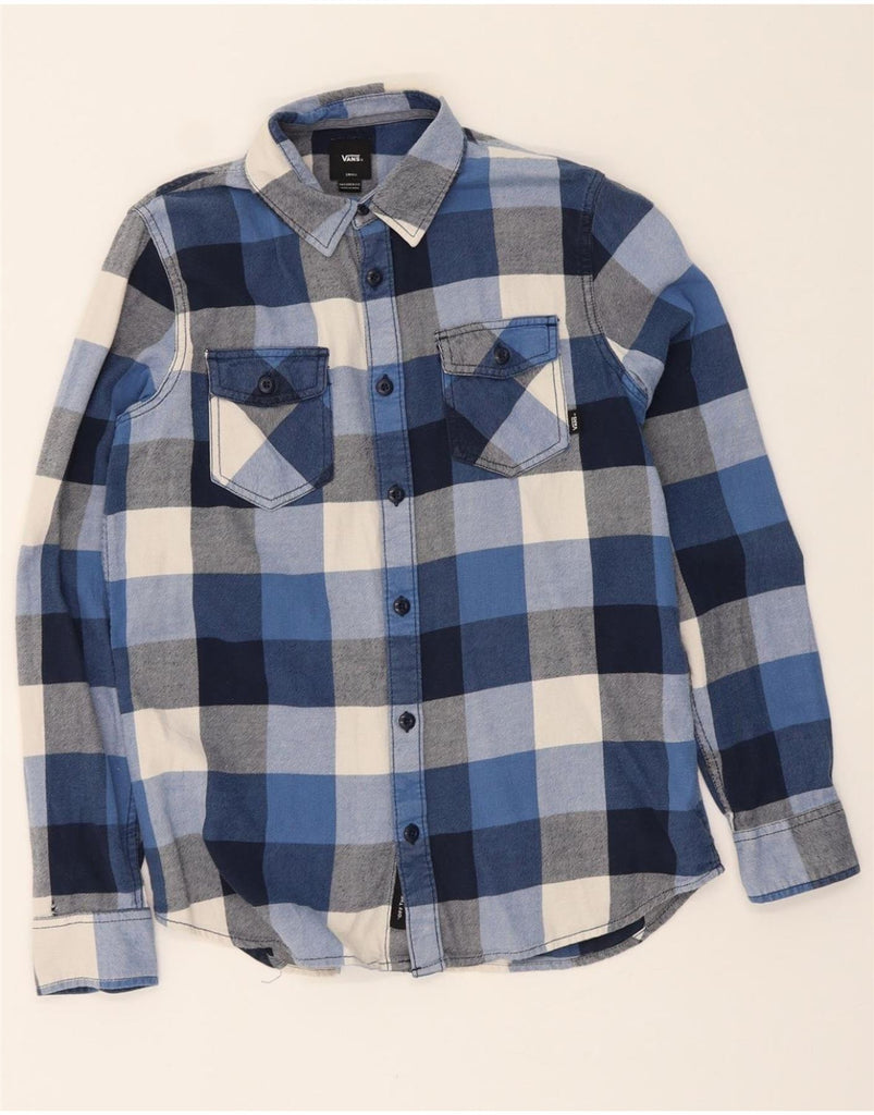 VANS Mens Tailored Fit Flannel Shirt Small Blue Check Cotton Vintage Vans and Second-Hand Vans from Messina Hembry 