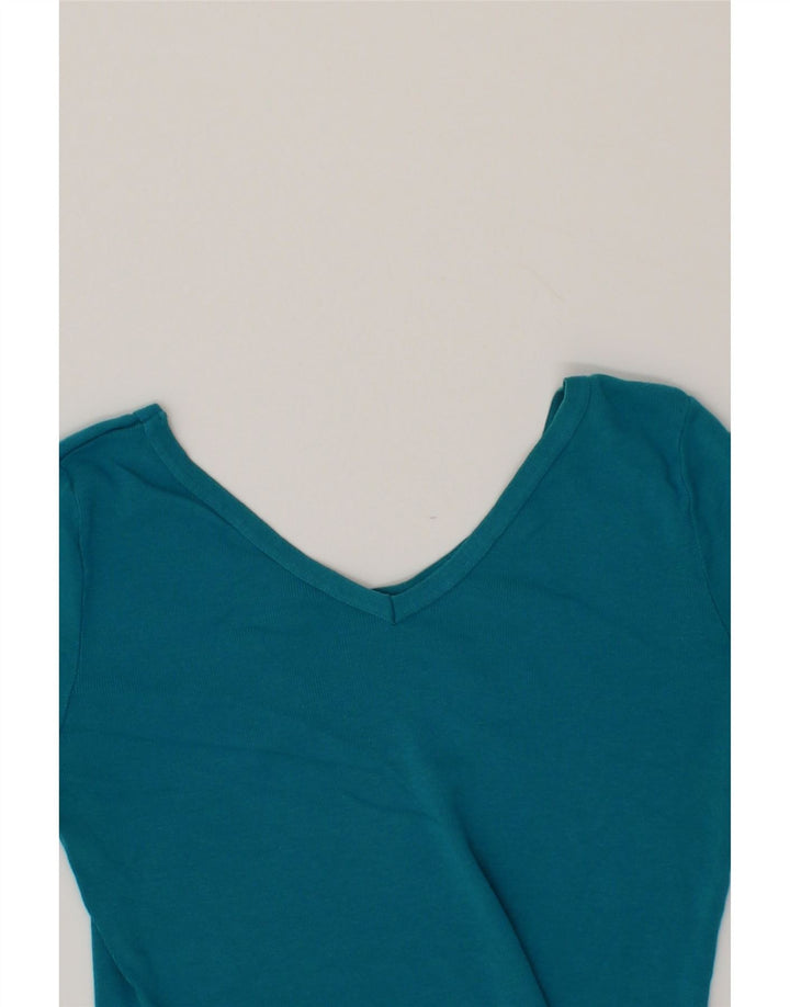 BENETTON Womens Long Sleeve Blouse Top UK 14 Large Blue Vintage Benetton and Second-Hand Benetton from Messina Hembry 
