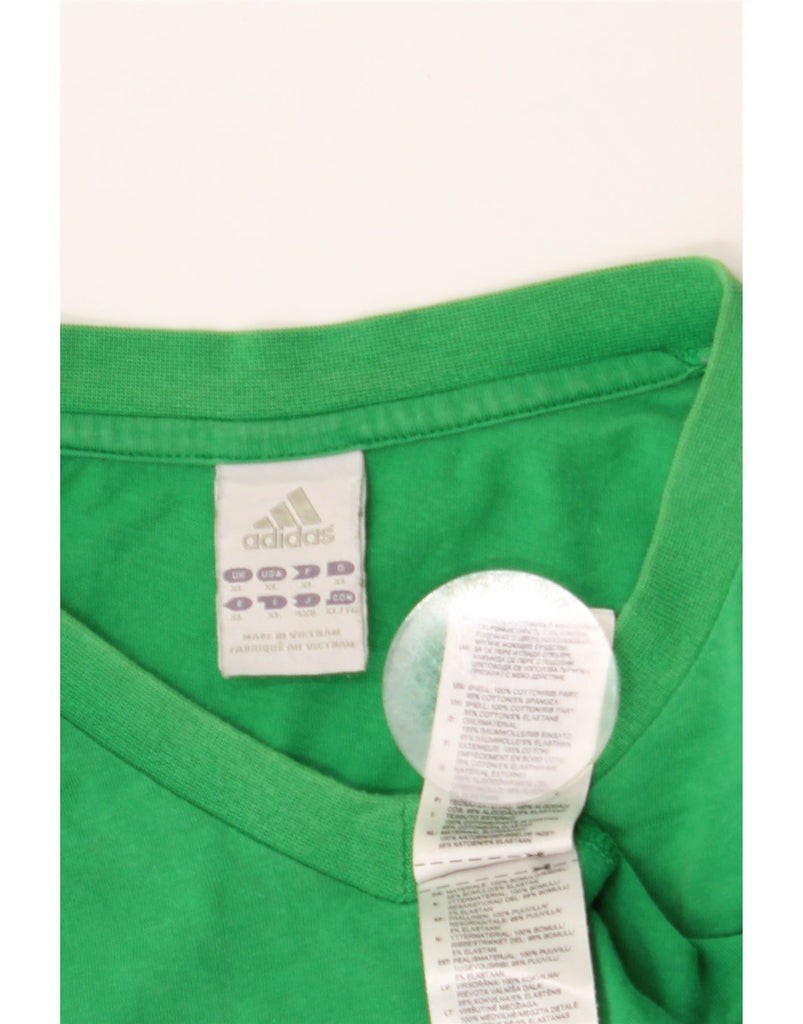 ADIDAS Mens Graphic T-Shirt Top XL Green Cotton Vintage Adidas and Second-Hand Adidas from Messina Hembry 