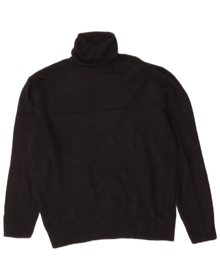 Zara Womens Roll Neck Jumper Sweater UK 14 Medium Black Wool