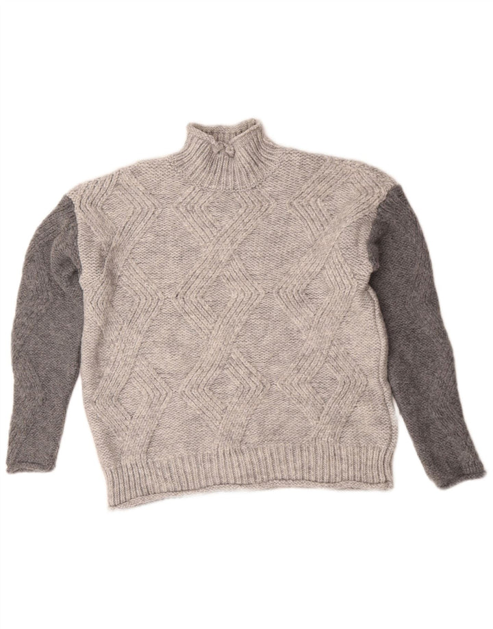 Marks & Spencer Womens Turtle Neck Jumper Sweater UK 10 Small Grey