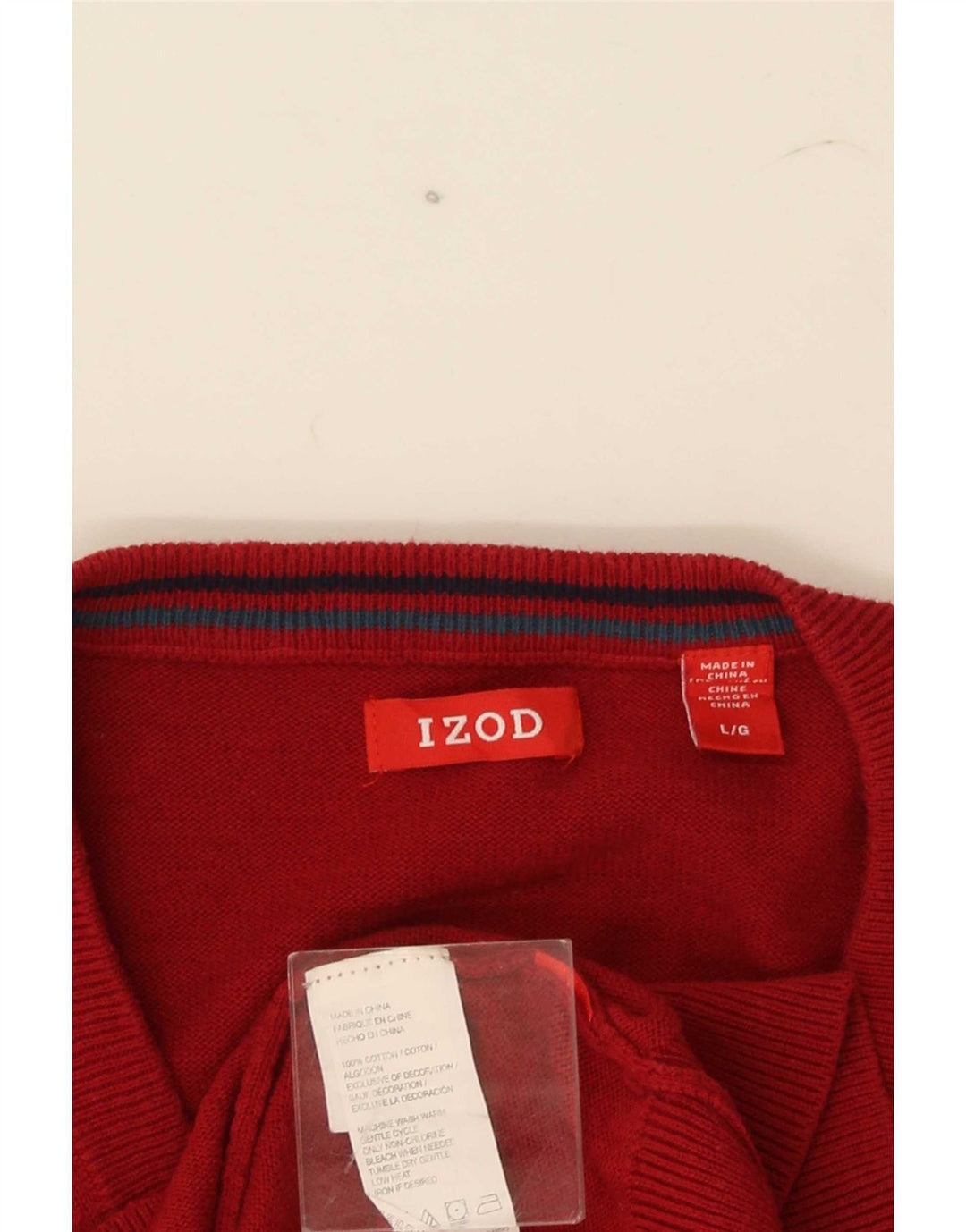 Izod Mens Vest Tank Top Large Red Cotton