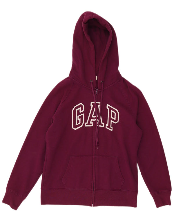 Gap Womens Graphic Zip Hoodie Sweater UK 14 Medium Purple Cotton