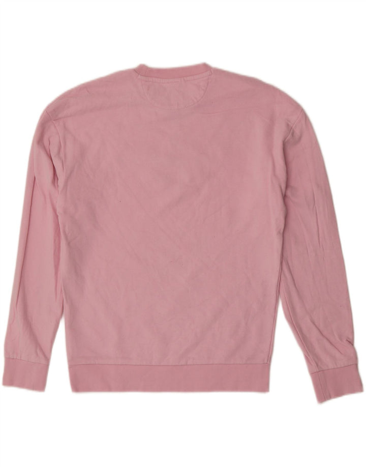 Hugo Boss Womens Graphic Sweatshirt Jumper UK 14 Medium Pink Cotton
