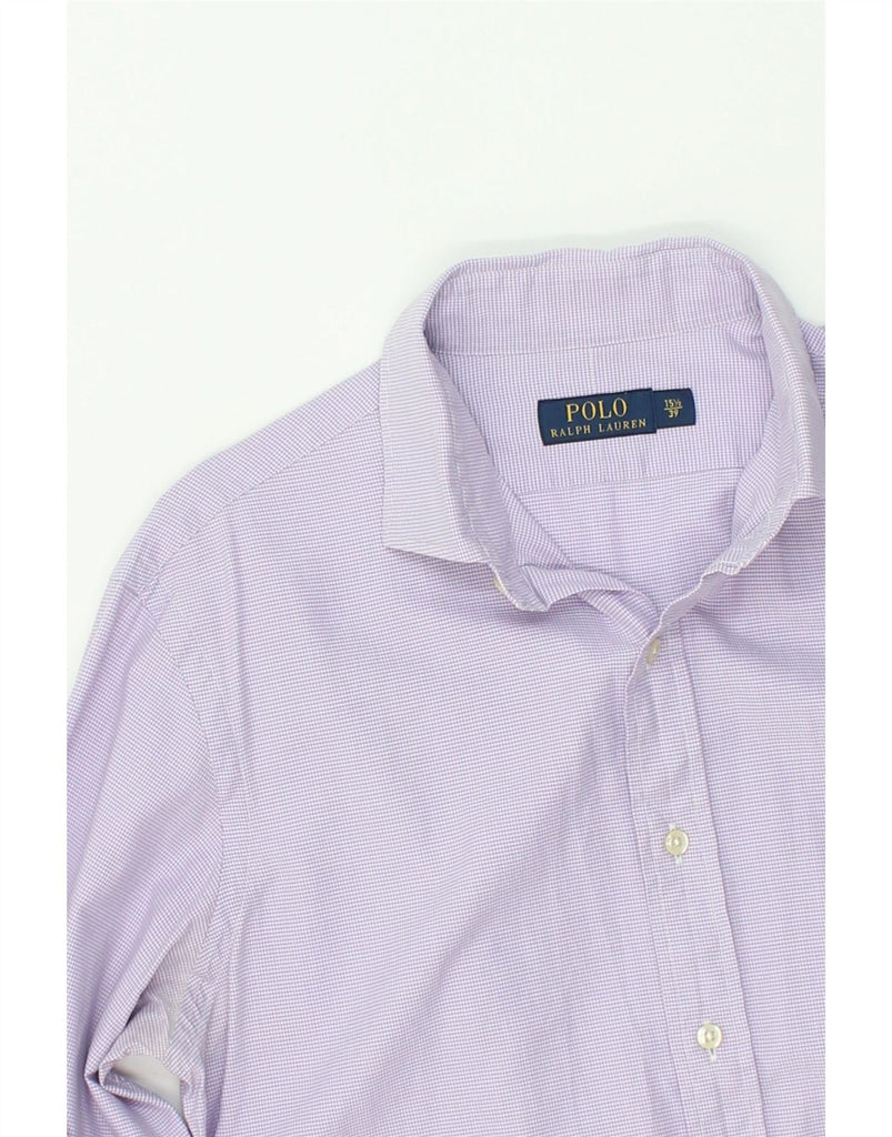 POLO RALPH LAUREN Mens Shirt Size 15 1/2 39 Medium Purple Houndstooth | Vintage Polo Ralph Lauren | Thrift | Second-Hand Polo Ralph Lauren | Used Clothing | Messina Hembry 