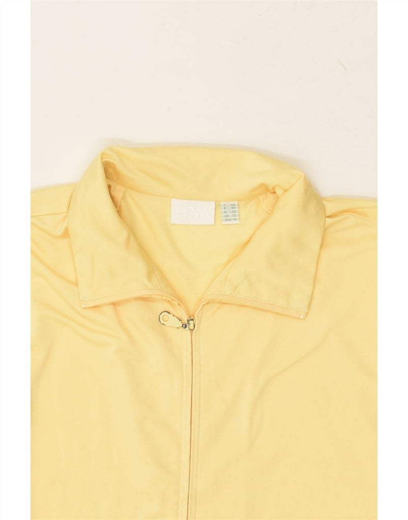 DIADORA Womens Tracksuit Top Jacket UK 12 Medium Yellow Polyester | Vintage Diadora | Thrift | Second-Hand Diadora | Used Clothing | Messina Hembry 