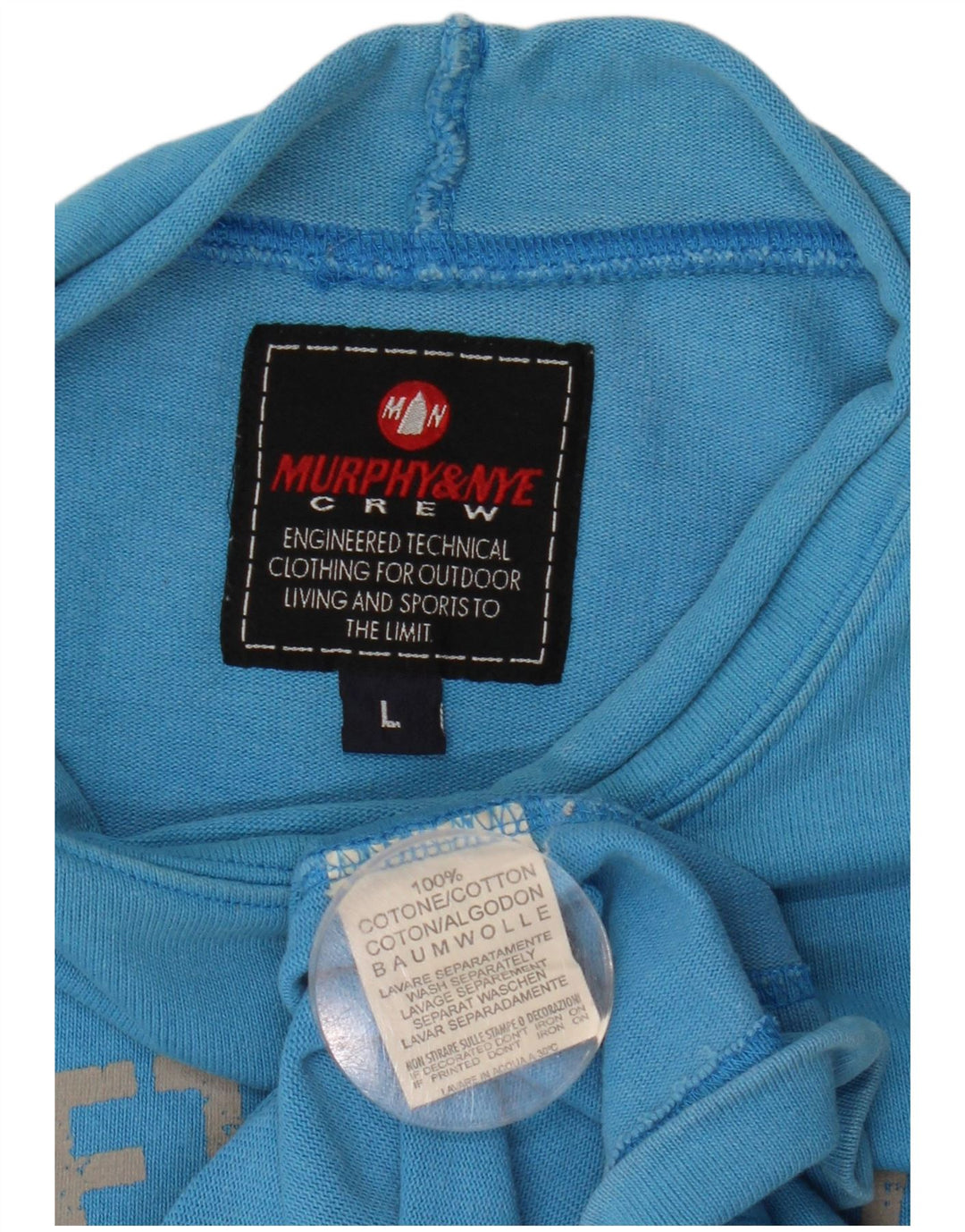 Murphy & Nye Mens Graphic Sweatshirt Jumper Large Blue Cotton
