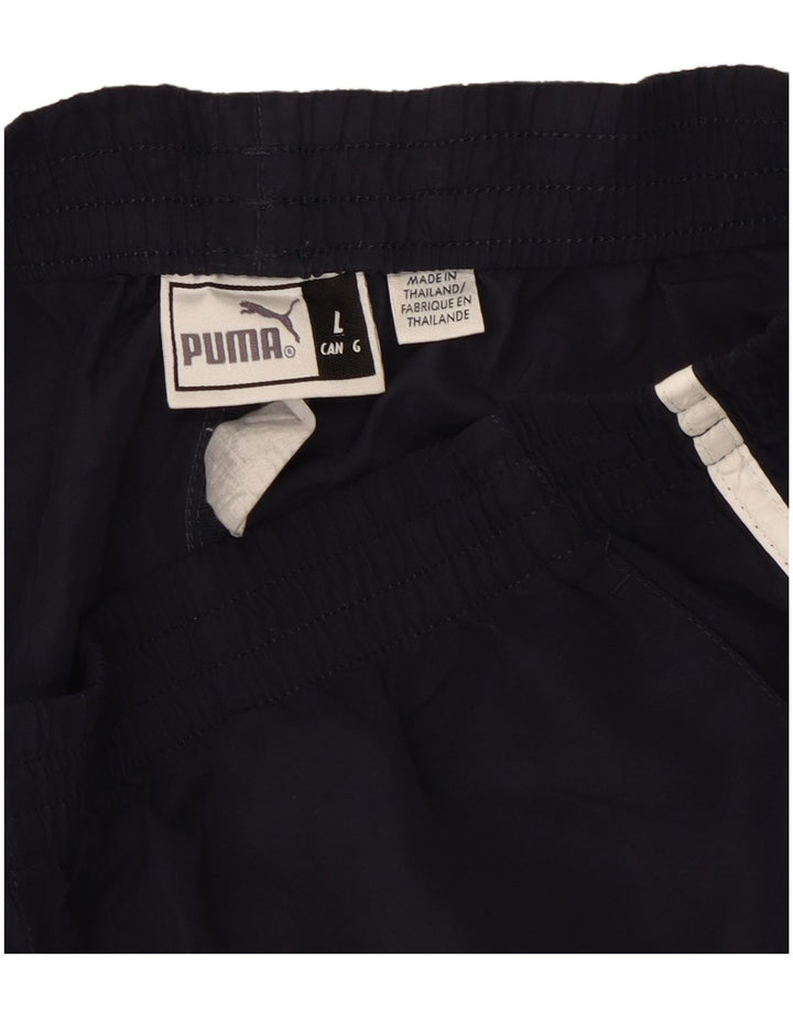 Puma Mens Bermuda Sport Shorts Large  Navy Blue Cotton