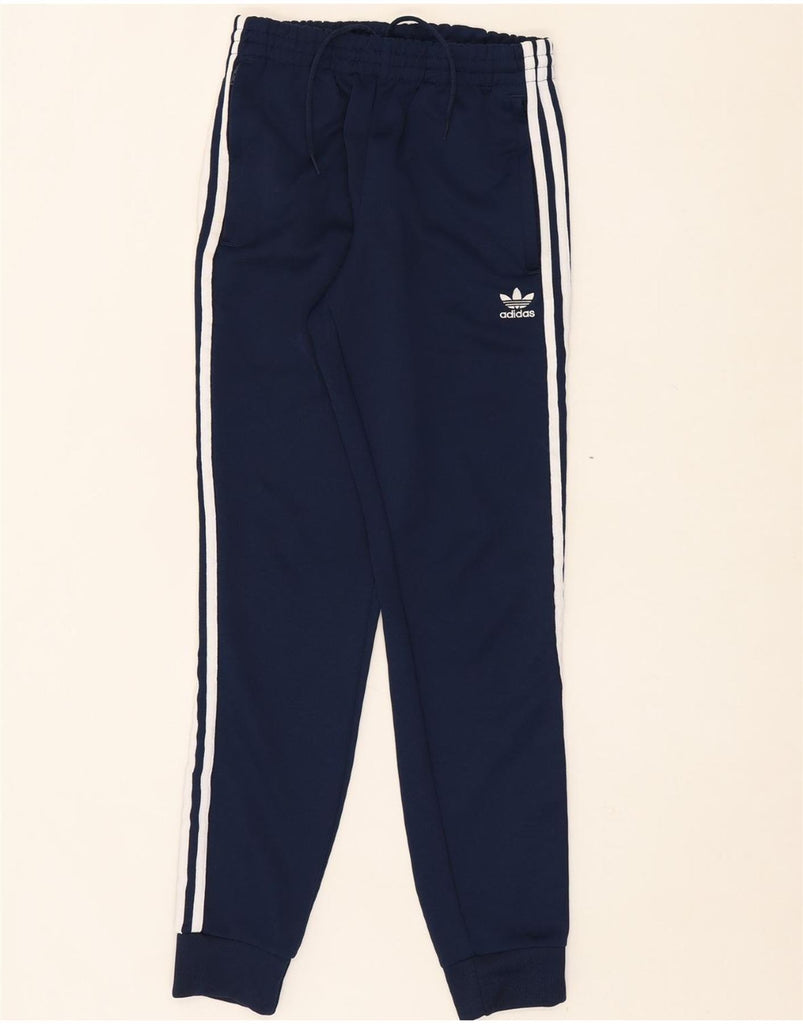 ADIDAS Mens Tracksuit Trousers Joggers Small  Navy Blue Polyester Vintage Adidas and Second-Hand Adidas from Messina Hembry 