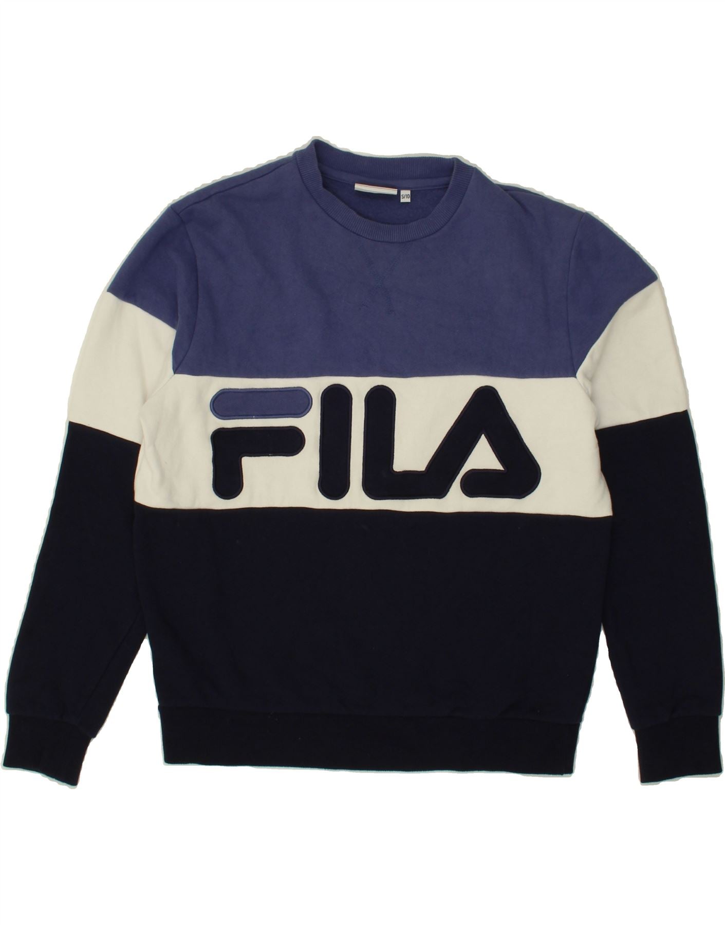 FILA Womens Oversized Graphic Sweatshirt Jumper UK 10 Small Multicoloured