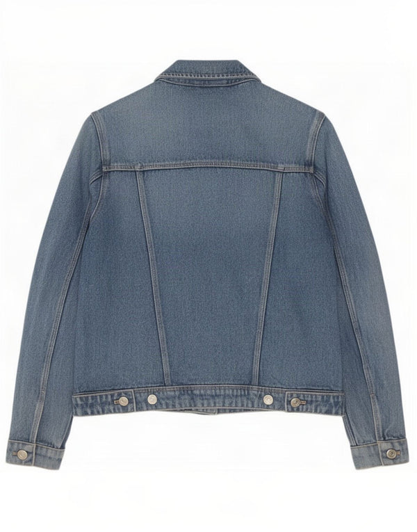 Massimo Dutti Womens Denim Jacket UK 14 Large Blue Cotton