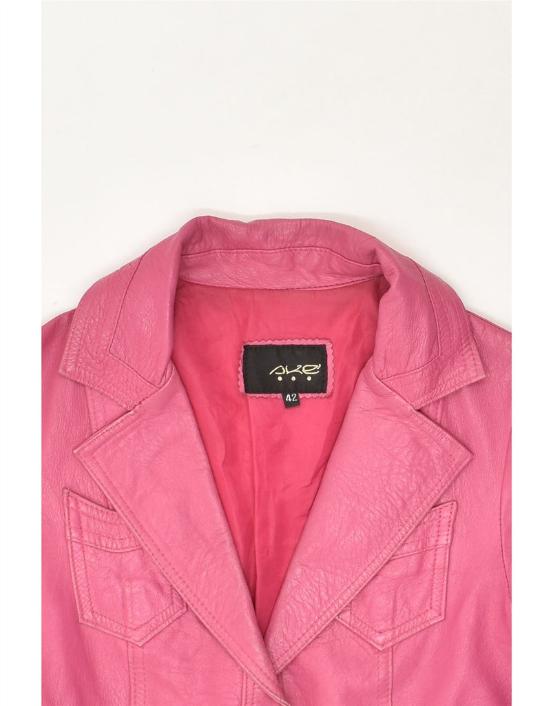 VINTAGE Womens Leather Jacket IT 42 Medium Pink | Vintage Vintage | Thrift | Second-Hand Vintage | Used Clothing | Messina Hembry 