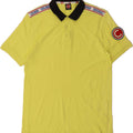 COLMAR Mens Graphic Polo Shirt Large Yellow Cotton Vintage Colmar and Second-Hand Colmar from Messina Hembry 