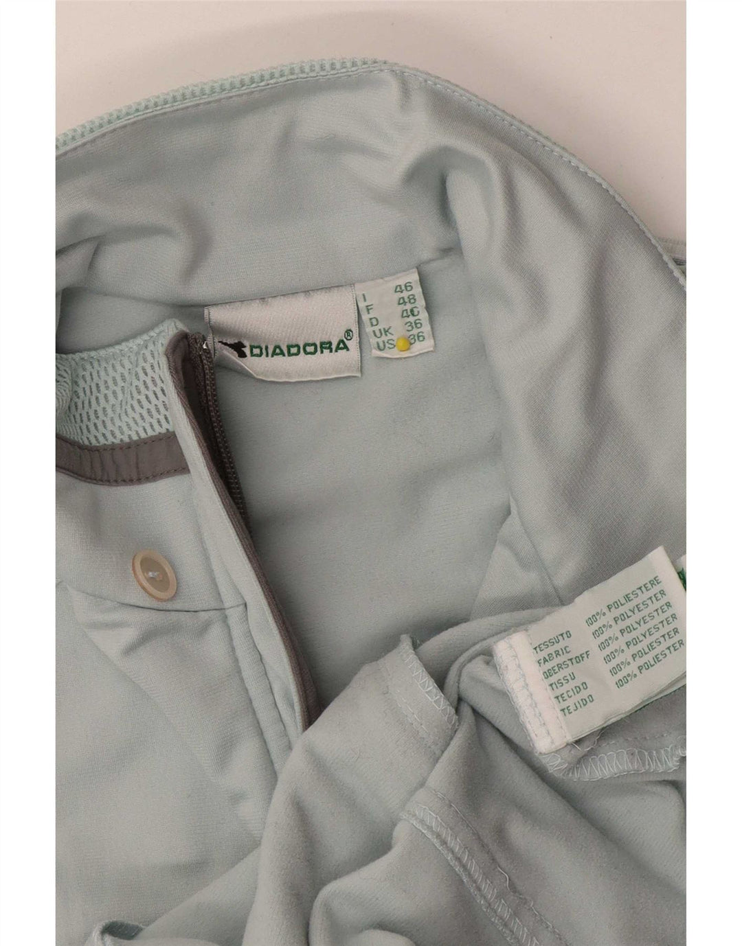 Diadora Womens Tracksuit Top Jacket UK 36 Small Blue Polyester