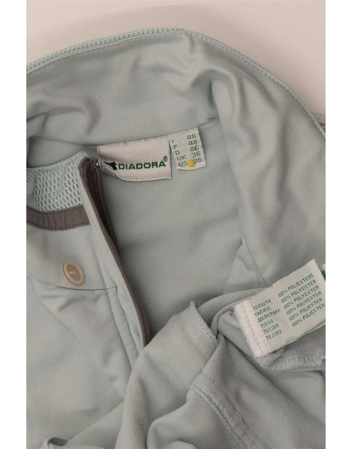 Diadora Womens Tracksuit Top Jacket UK 36 Small Blue Polyester