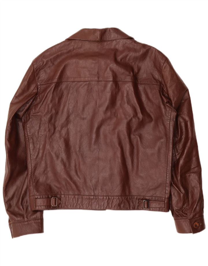 VINTAGE Mens Leather Jacket UK 38 Medium Brown