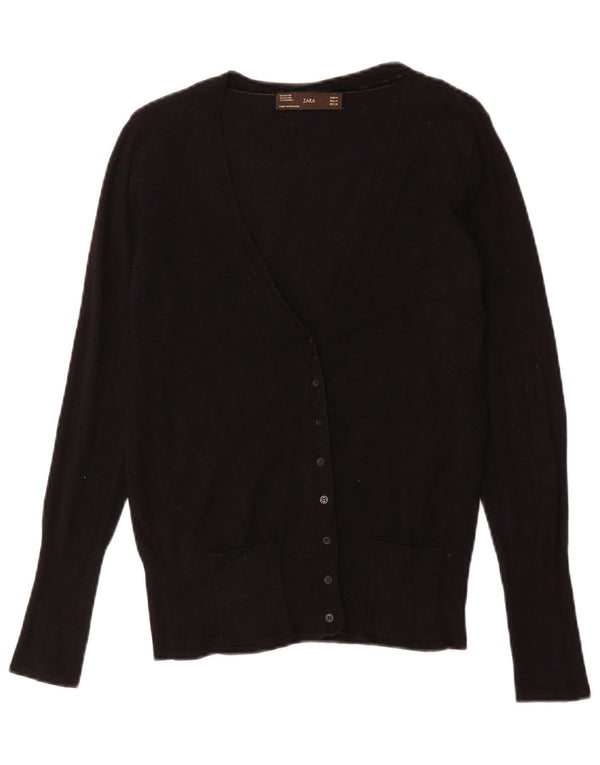 Zara Womens Cardigan Sweater UK 12 Medium Black