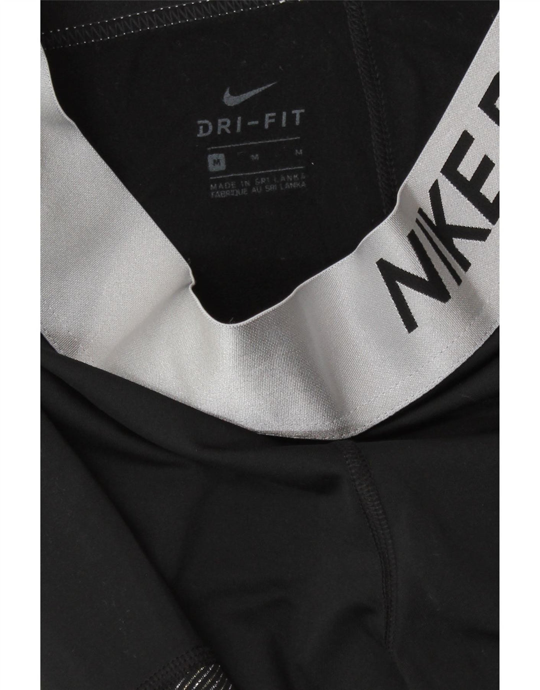 Nike Womens Dri Fit Graphic Leggings UK 12 Medium  Black Colourblock