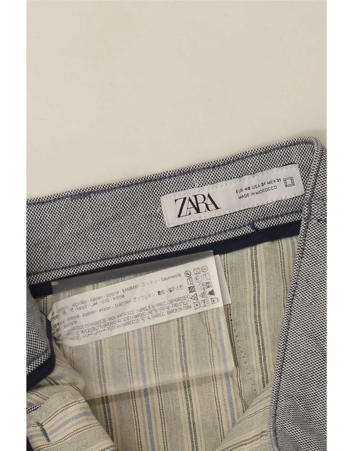 Zara Mens Chino Shorts EU 40 Medium W31 Grey Cotton