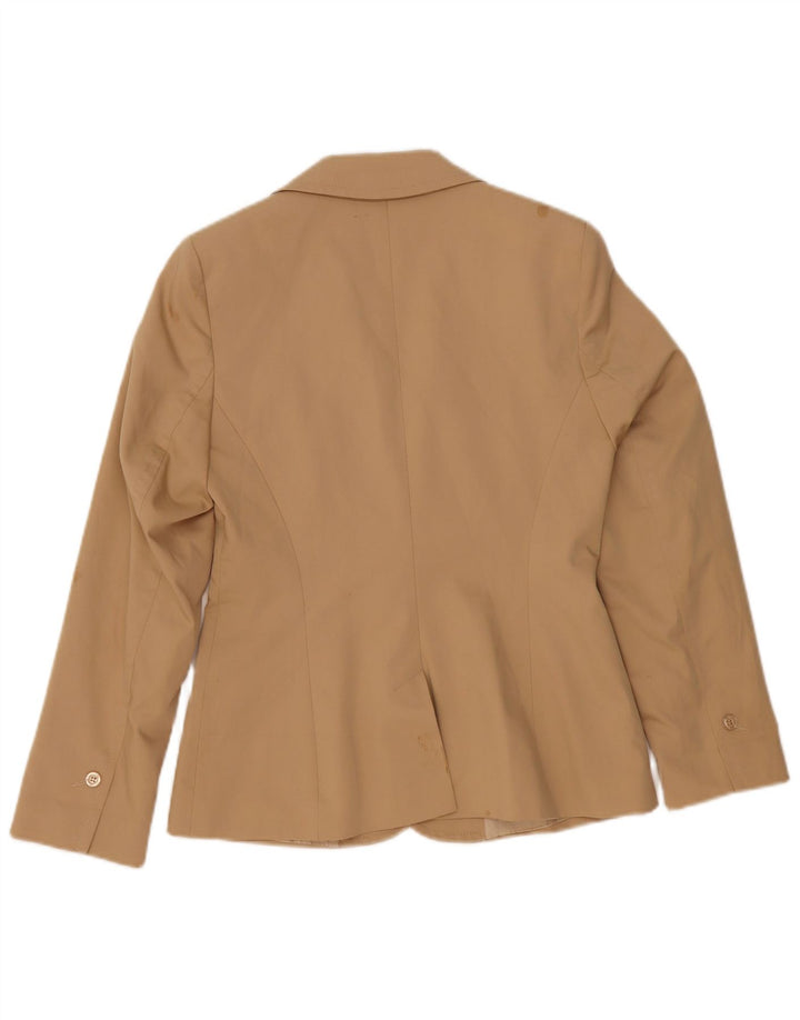 Oasis Womens 2 Button Blazer Jacket UK 12 Medium Beige Polyester Classic