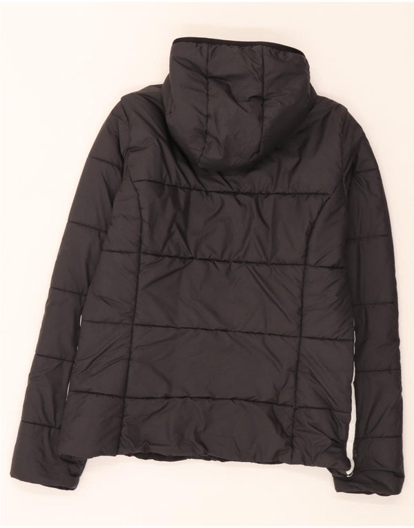 Adidas Womens Hooded Padded Jacket UK 16 Large Black Polyester