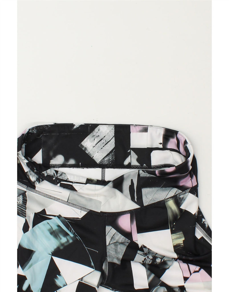 REEBOK Womens Leggings UK 12/14 Medium  Multicoloured Geometric Polyester Vintage Reebok and Second-Hand Reebok from Messina Hembry 
