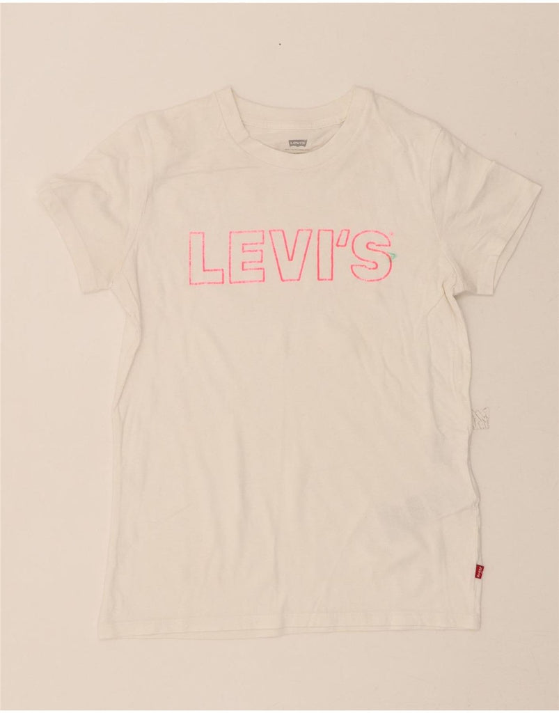 LEVI'S Womens Graphic T-Shirt Top UK 6 XS White Cotton Vintage Levi's and Second-Hand Levi's from Messina Hembry 