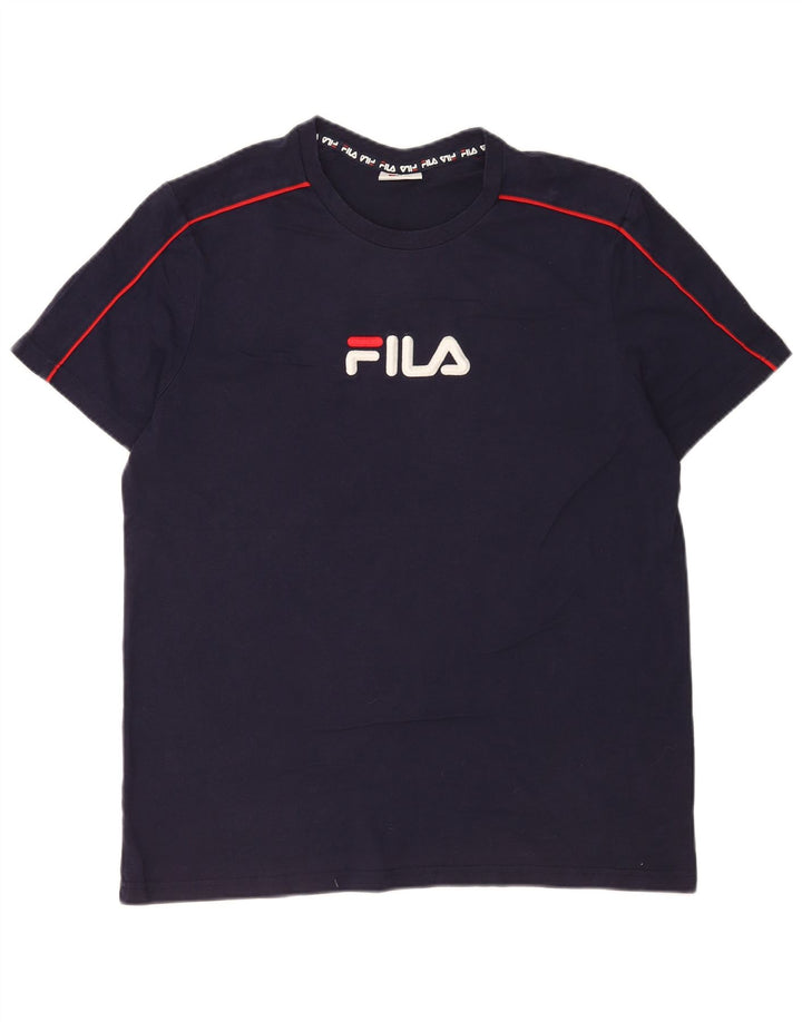 Fila Mens Graphic T-Shirt Top XL Navy Blue Cotton