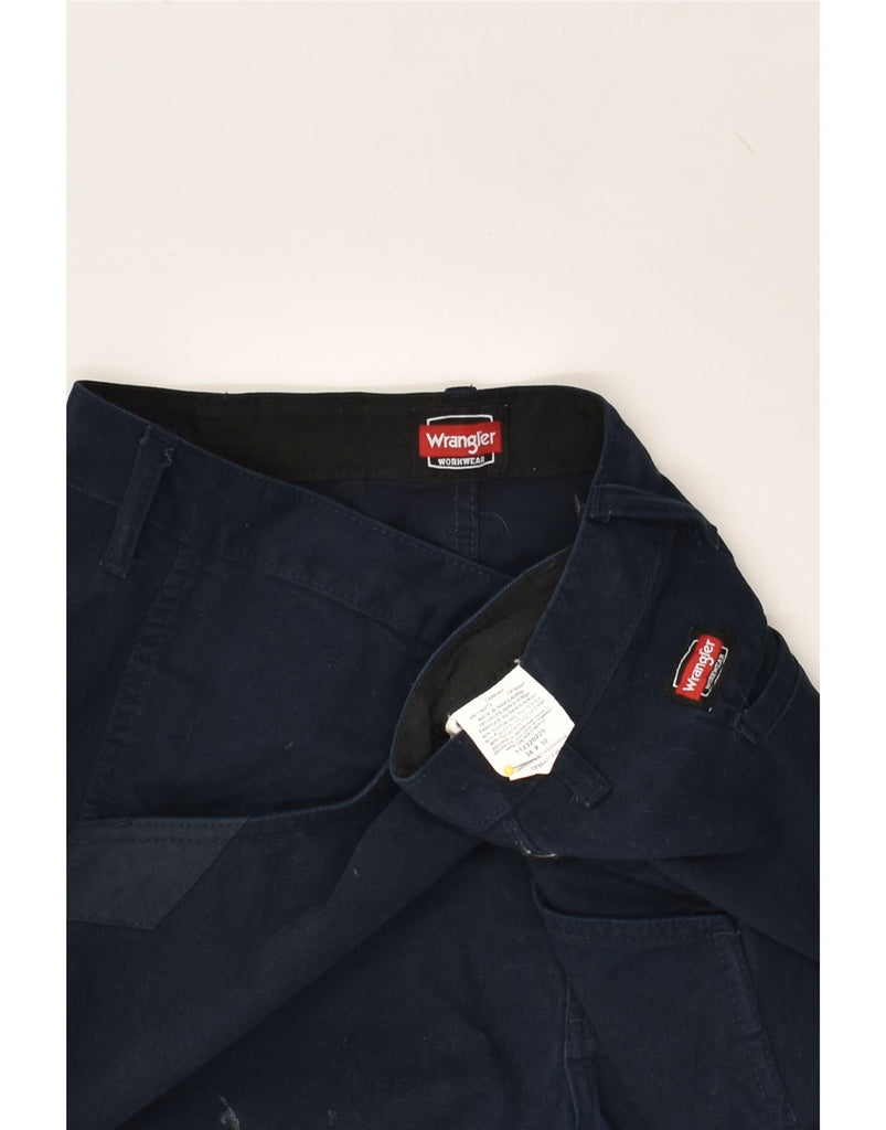 WRANGLER Mens Straight Casual Trousers W36 L30 Navy Blue Cotton | Vintage Wrangler | Thrift | Second-Hand Wrangler | Used Clothing | Messina Hembry 