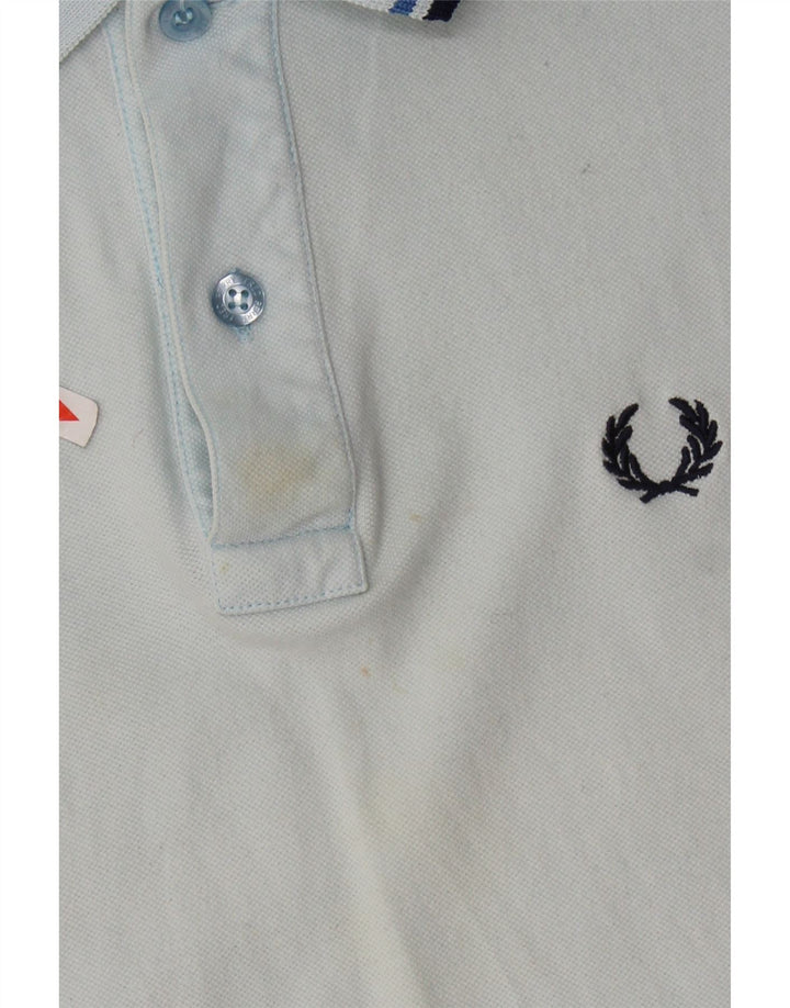 FRED PERRY Mens Light and Stretch Polo Shirt Small Blue Cotton