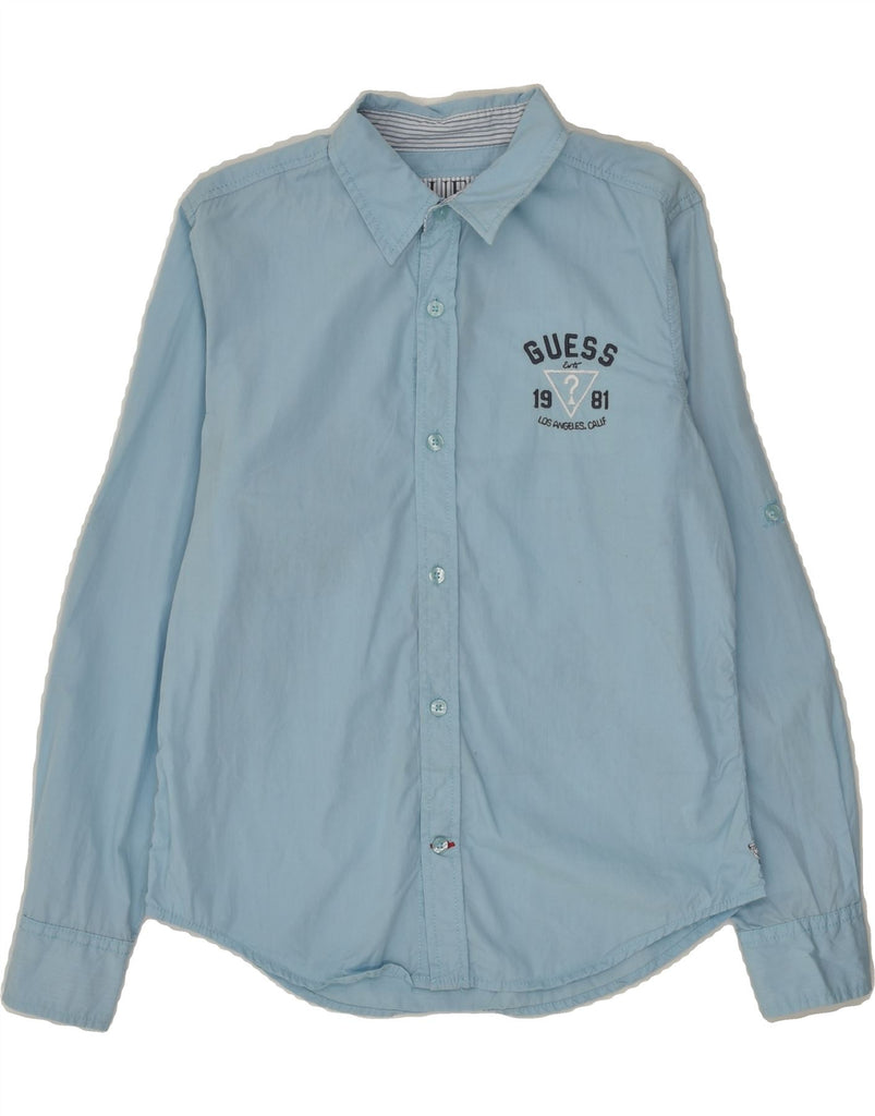 GUESS Boys Shirt 12-13 Years Medium Blue Cotton | Vintage Guess | Thrift | Second-Hand Guess | Used Clothing | Messina Hembry 